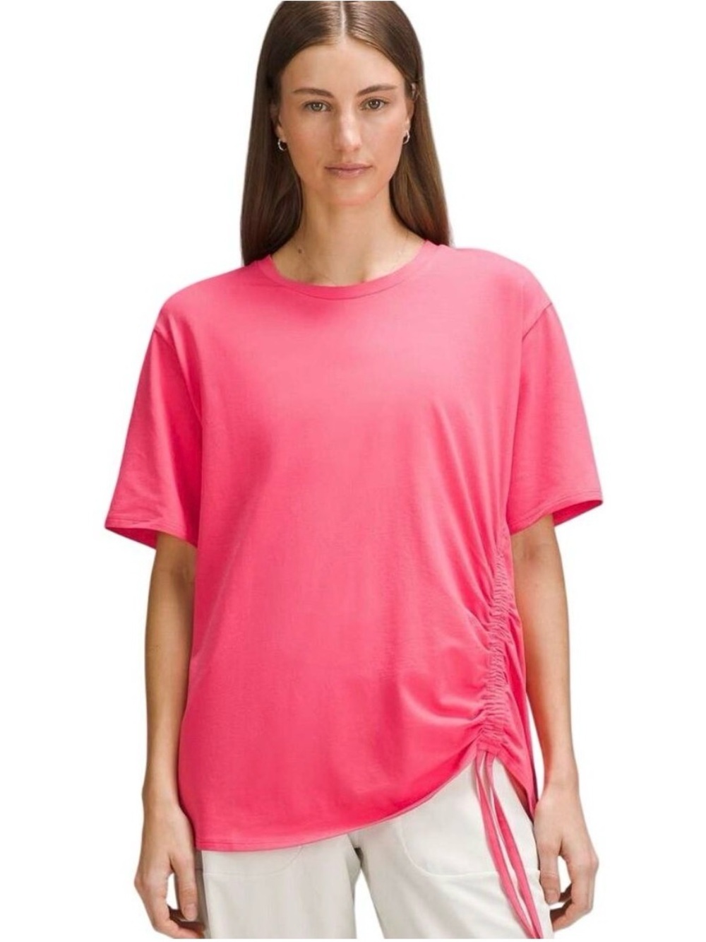 Lululemon Side-Cinch Cotton T-Shirt Glaze Pink NEW Size Large